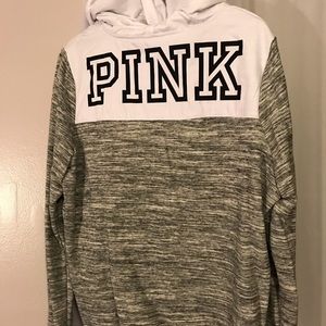 Grey & white Vs Pink Quarter Zip Hoodie